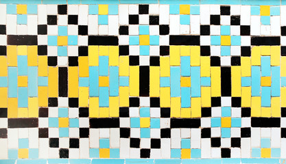 Detail of traditional persian mosaic wall, Iran