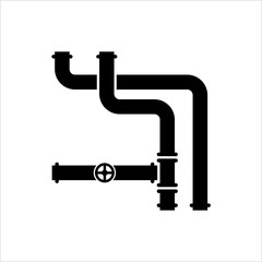 Pipe Icon, Pipe Fitting Icon, Water, Gas, Oil Pipeline, Plumbing Work