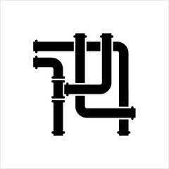 Pipe Icon, Pipe Fitting Icon, Water, Gas, Oil Pipeline, Plumbing Work