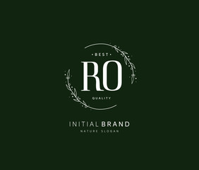 R O RO Beauty vector initial logo, handwriting logo of initial signature, wedding, fashion, jewerly, boutique, floral and botanical with creative template for any company or business.