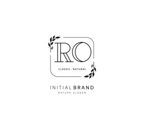 R O RO Beauty vector initial logo, handwriting logo of initial signature, wedding, fashion, jewerly, boutique, floral and botanical with creative template for any company or business.