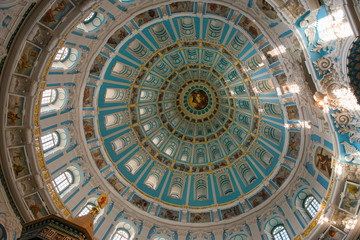  The dome of the rotunda above the chapel of the Holy Sepulcher in the Resurrection Cathedral of the New Jerusalem Monastery in Istra, Moscow Region, Russia