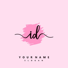 ID Initial handwriting logo vector