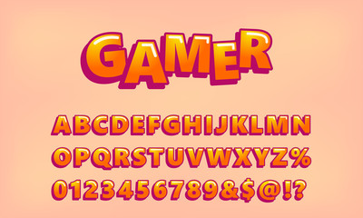 Obraz premium Video game letters. Vector cute alphabet