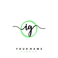 Obraz premium IG Initial handwriting logo vector
