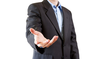 business man holding something in hand