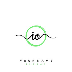 IO Initial handwriting logo vector