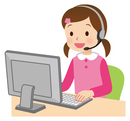 パソコンを操作する女の子