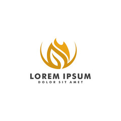 Fire Flame Logo design vector template. Creative Droplet Burn Elegant Bonfire Logotype