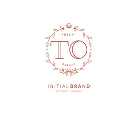 T O TO Beauty vector initial logo, handwriting logo of initial signature, wedding, fashion, jewerly, boutique, floral and botanical with creative template for any company or business.