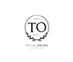 Obraz premium T O TO Beauty vector initial logo, handwriting logo of initial signature, wedding, fashion, jewerly, boutique, floral and botanical with creative template for any company or business.