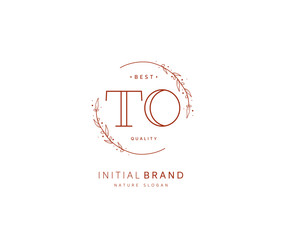 T O TO Beauty vector initial logo, handwriting logo of initial signature, wedding, fashion, jewerly, boutique, floral and botanical with creative template for any company or business.