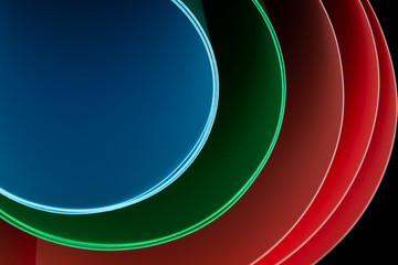 Mixed colors on a black background. Abstraction.