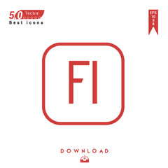 Outline flash file-type icon vector isolated on white background. Graphic design, material design, 2019 year best selling icons, mobile application, UI / UX design, EPS 10 format vector