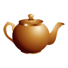 opper retro teapot. Vector illustration isolated on white