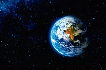 Foto op Canvas Uitzicht op de aarde vanaf de maan. © vovan