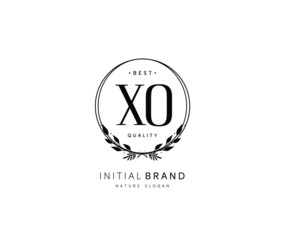 X O XO Beauty vector initial logo, handwriting logo of initial signature, wedding, fashion, jewerly, boutique, floral and botanical with creative template for any company or business.