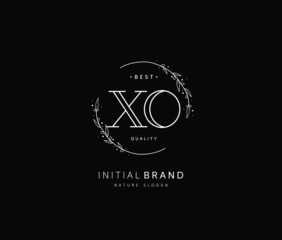 X O XO Beauty vector initial logo, handwriting logo of initial signature, wedding, fashion, jewerly, boutique, floral and botanical with creative template for any company or business.