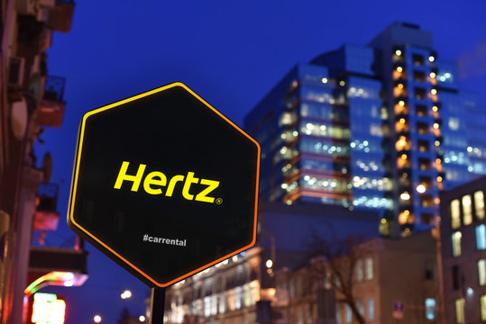 Kiev / Ukraine - 01.22.18: Sign of Hertz car rental