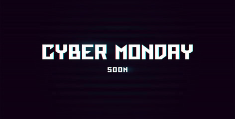 Cyber Monday advertising template. Banner for web and print promo. Vector illustration EPS10