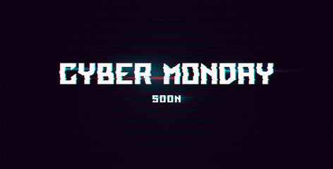 Cyber Monday advertising template. Banner for web and print promo. Vector illustration EPS10