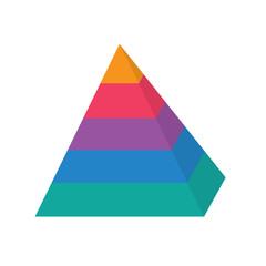 colorful level pyramid chart icon- vector illustration