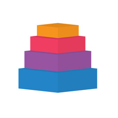 colorful level pyramid chart icon- vector illustration