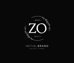 Z O ZO Beauty vector initial logo, handwriting logo of initial signature, wedding, fashion, jewerly, boutique, floral and botanical with creative template for any company or business.