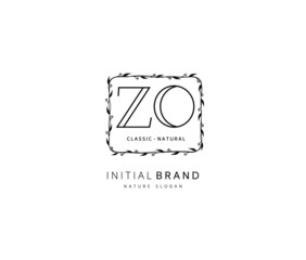 Z O ZO Beauty vector initial logo, handwriting logo of initial signature, wedding, fashion, jewerly, boutique, floral and botanical with creative template for any company or business.