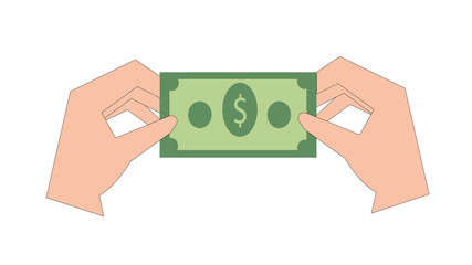 Hand hold Dollars Banknote Pack Flat Design