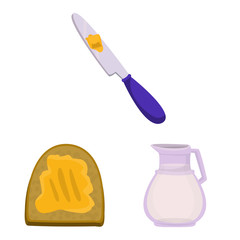 Isolated object of food and dairy logo. Collection of food and cholesterol stock vector illustration.