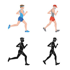 Vector design of sport and winner logo. Collection of sport and fitness stock vector illustration.