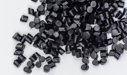 Polypropylene granule close-up background texture.