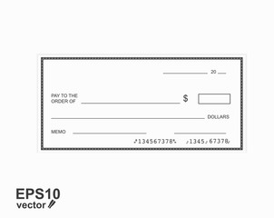 Blank template of the bank check. - 297260374