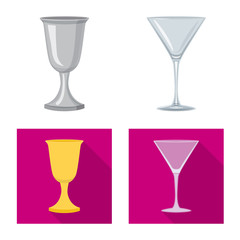 Isolated object of form and celebration logo. Collection of form and volume stock vector illustration.