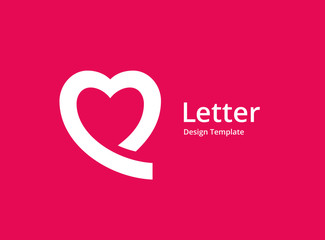 Letter Q heart logo icon design template elements