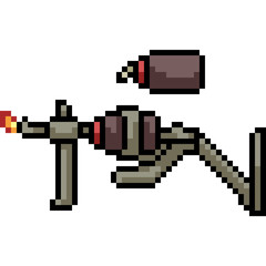 vector pixel art fire gun