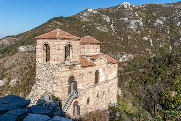Fototapeta na wymiar Church at ruins of Asen's Fortress, Asenovgrad, Bulgaria