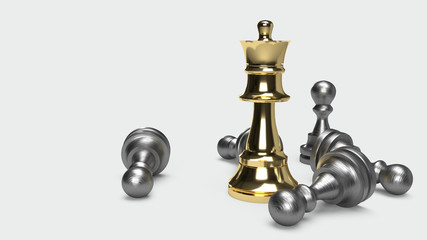 chess game 3d rendering abstract idea for business content.