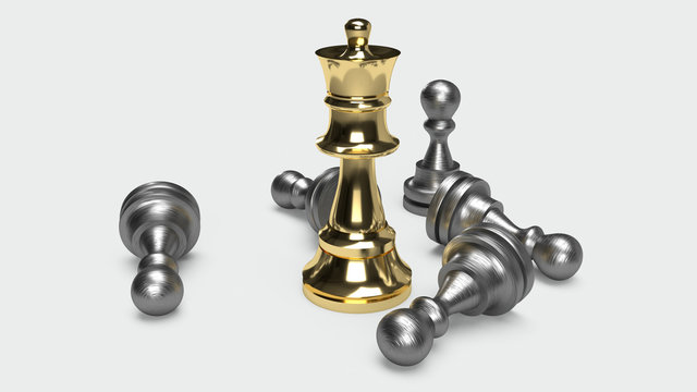  chess game 3d rendering abstract idea for business content.