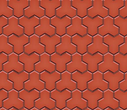 Seamless pattern of trihex cobblestone pavement