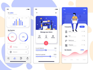 Flat Design App screens - Finance