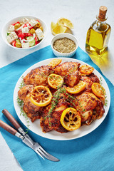 crispy fried juicy Chicken Thighs on a plate