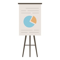 Pie chart banner icon. Flat illustration of pie chart banner vector icon for web design