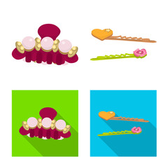 Vector illustration of beauty and fashion icon. Set of beauty and female stock symbol for web.