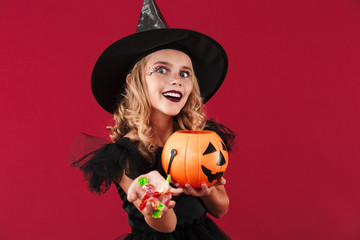 Witch in carnival halloween costume
