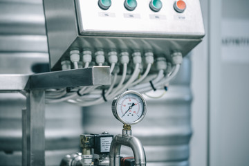 Industrial production equipment in close up