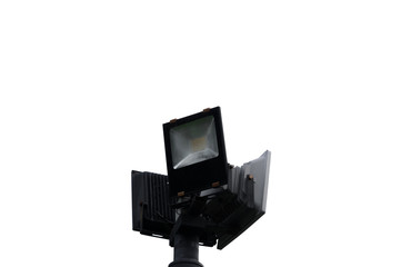 Street light pole isolated on white .