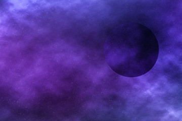 Stars, planet and galaxy in cosmos universe, space and time travel science background