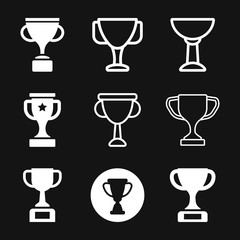 Trophy cup icon. Sport competition silhouette symbol.